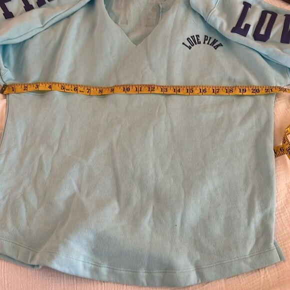Victoria's Secret PINK Blue W/Logo Varsity Notch Sweatshirt, size XS , NWT - Picture 8 of 9